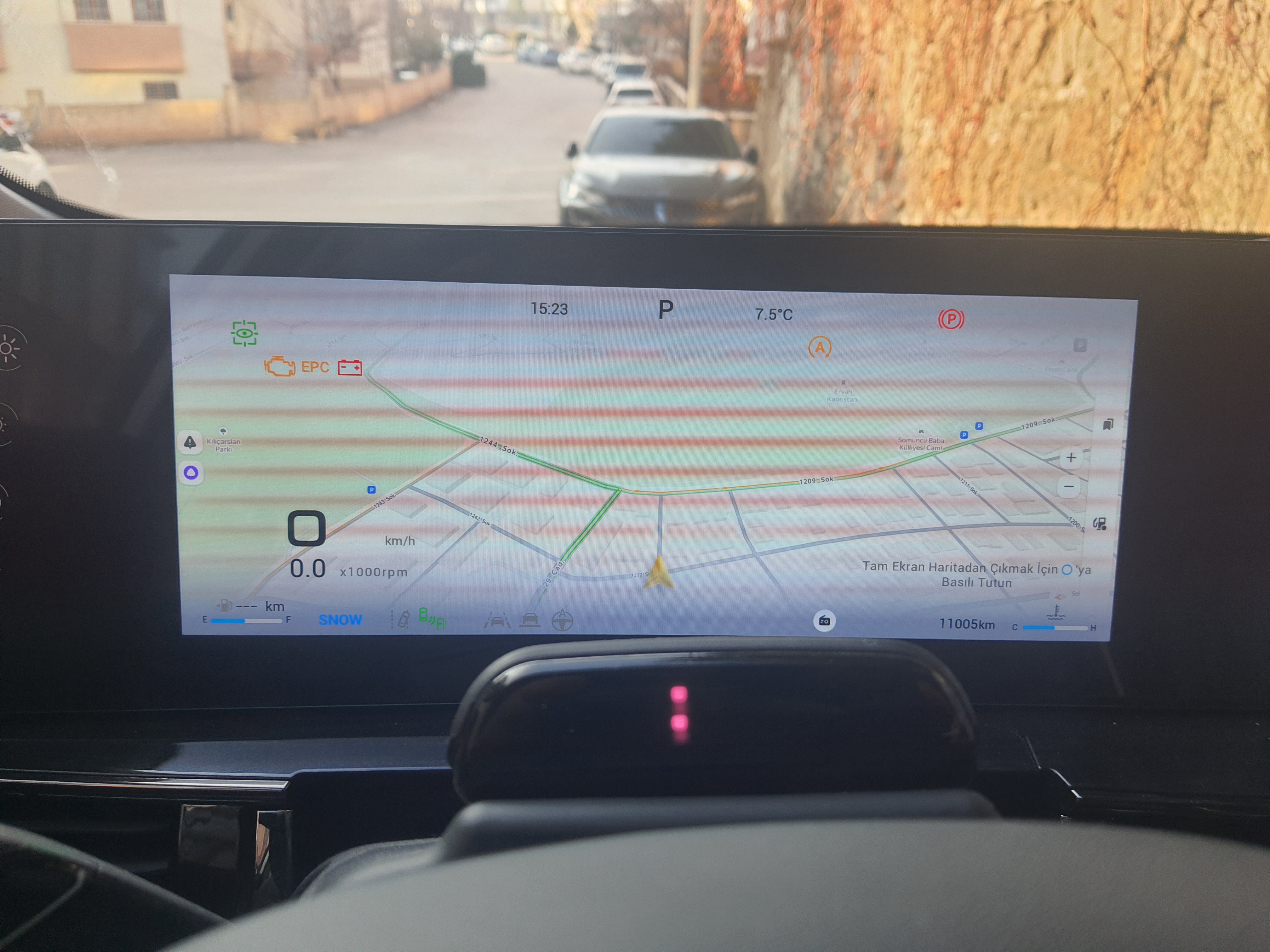 Sürücü ekranında canlı veriler